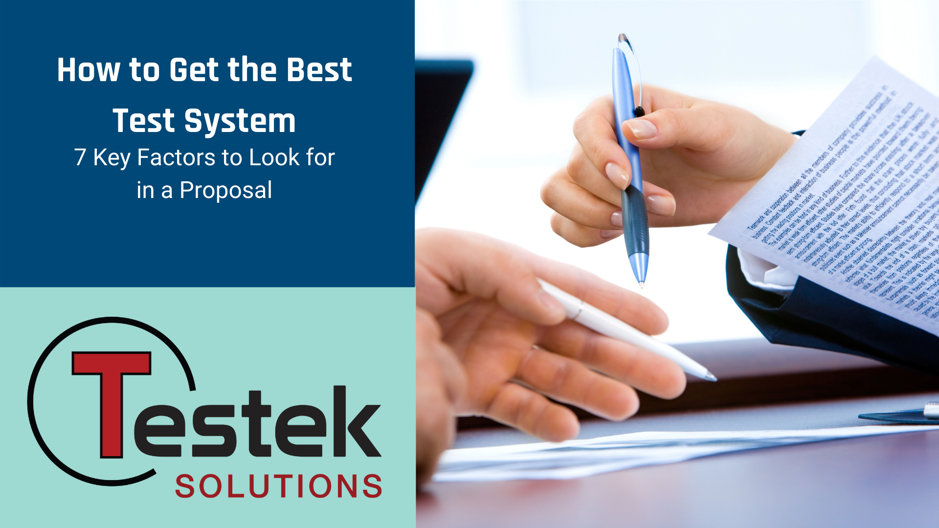 How to Get the Best Test System: 7 Key Factors to Look for in a Proposal